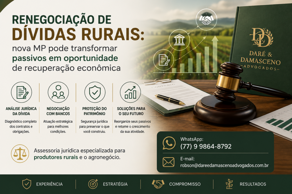 Renegociação de Dívidas Rurais: nova MP pode transformar passivos em oportunidade de recuperação econômica.